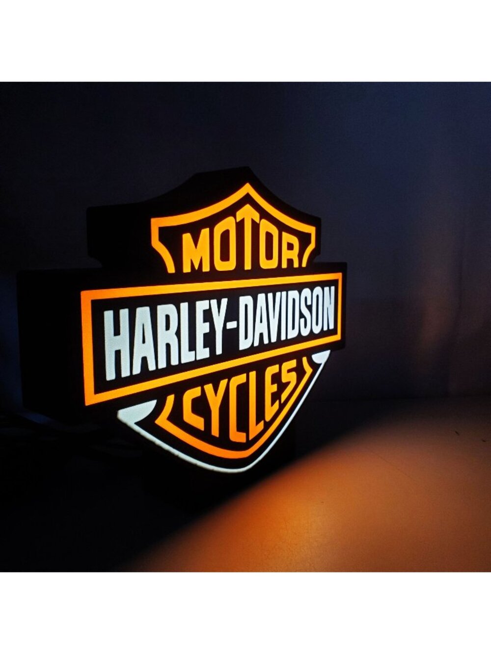 Harley-Davidson Bar & Shield LED Lightbox Sign - 10" x 7" DimmableUSB Powered Li